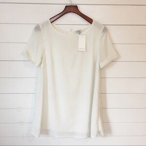 TOBI Off white sheer short sleeve mini dress S New